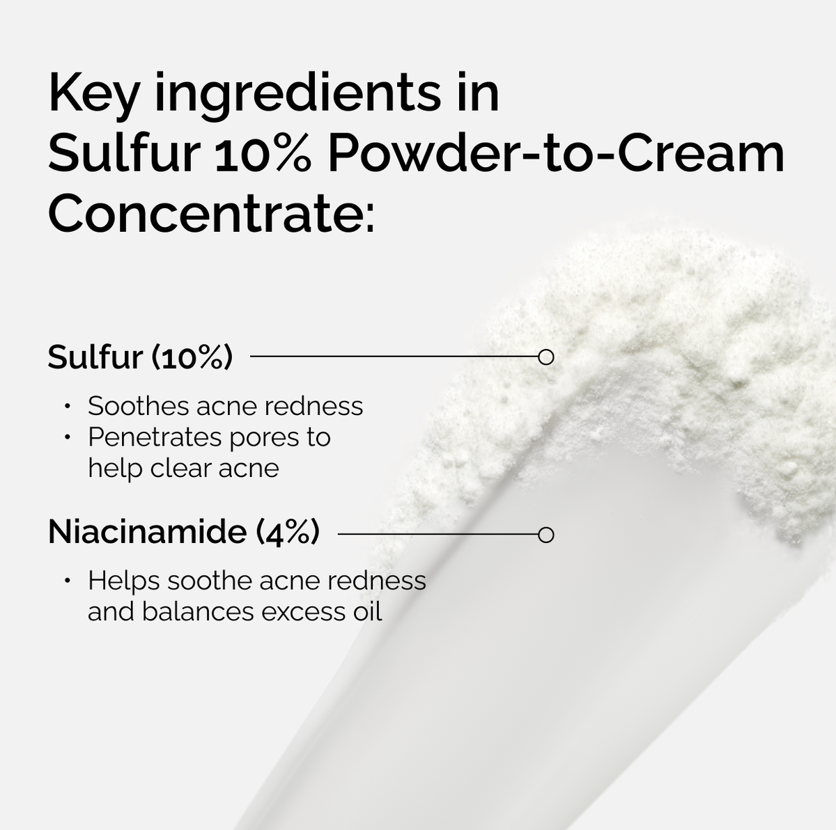 Sulfur 10% Powder-to-Cream Concentrate Targeted Serum Care